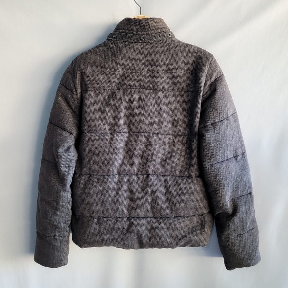 Gap Gray Herringbone Puffer Jacket - Picture 2 of 12
